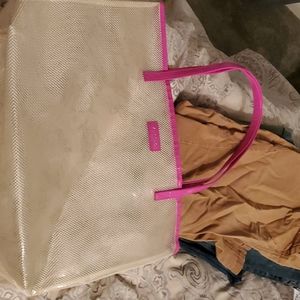 Lancome, clear beach bag